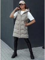 Dámská prošívaná vesta s kapucí béžová Dstreet model 21979810 - FashionStreet