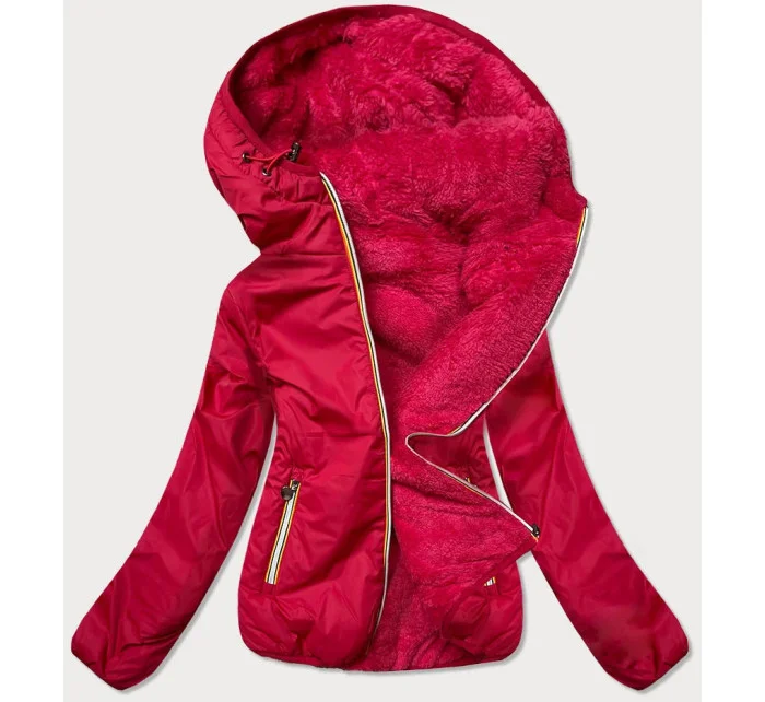 Dámska krátka červená bunda 2 v 1 (H1029-29)