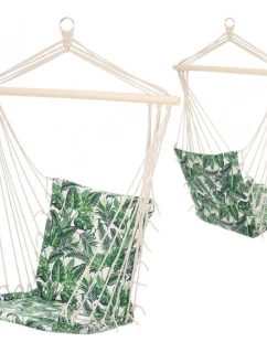 BRAZÍLSKA ZÁVESNÁ SEDAČKA HAMAK 100x50 cm NATURE S VNÚTORNÝM POLŠTÁROM JUNGLE LIGHT