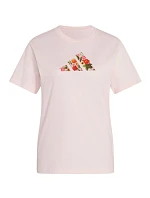 Dámské tričko adidas Floral Regular Graphic, svetloružové, KT2765
