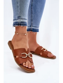 Dámské Plné Sandály S Dekorativním Detalem Hnědé model 21697826 - EVENTO