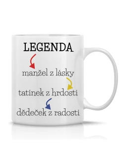 LEGENDA - klasický bílý keramický hrníček 300 ml