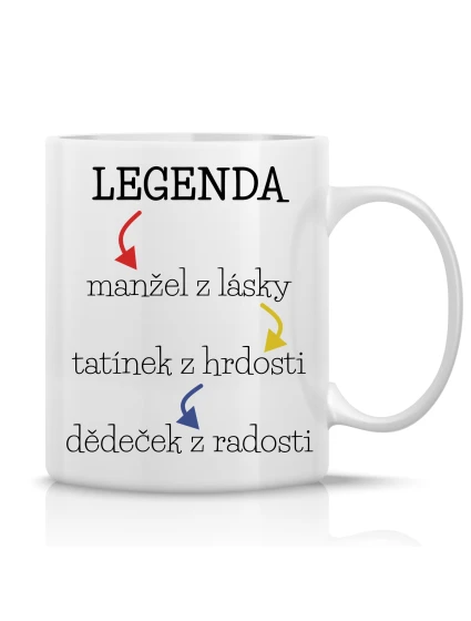 LEGENDA - klasický bílý keramický hrníček 300 ml