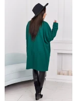 Dámsky plášť s vreckami 9587 Tmavo zelená - Kesi