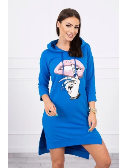 Šaty s dlhším chrbtom a farebnou nevädzovou potlačou