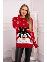 Vianočný sveter so sobom červený Vianočný sveter so sobom červený