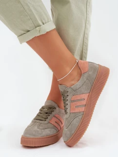 Dámské tenisky z pravé semiše Zelené Delyssia