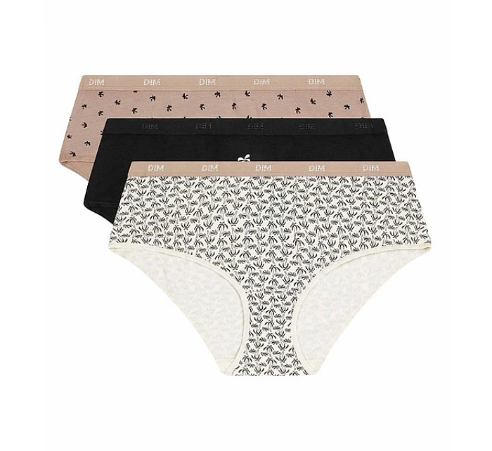 Dámské bavlněné kalhotky 3 ks DIM LES POCKETS COTTON BOXER 3x - DIM - bílá