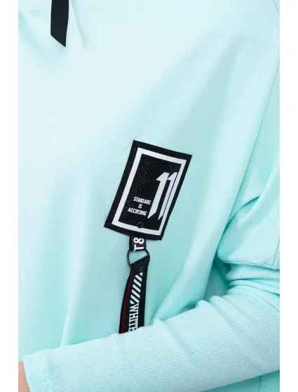 Oversize mikina s asymetrickými boky mint Oversize mikina s asymetrickými boky mint