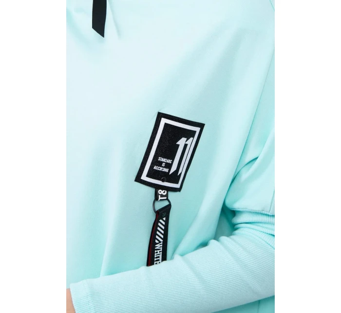 Oversize mikina s asymetrickými boky mint Oversize mikina s asymetrickými boky mint