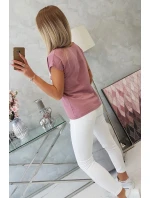 Tmavě růžová halenka s potiskem rtů