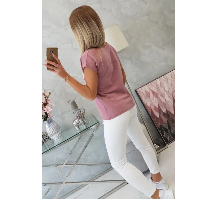 Tmavě růžová halenka s potiskem rtů