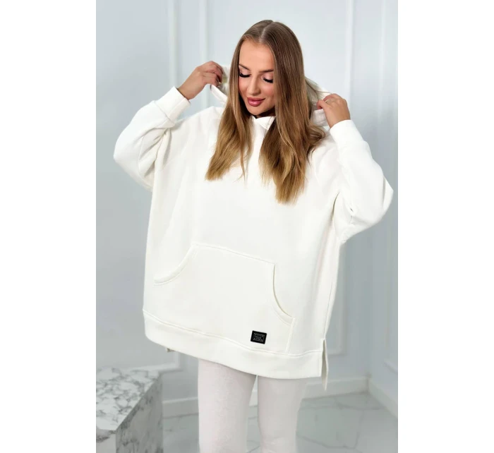 Bavlnená súprava, zateplená mikina + legíny ecru