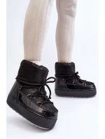 Damskie Śniegowce Z Wiązaniem Czarne Toolsa Damskie Śniegowce Z Wiązaniem Czarne Toolsa