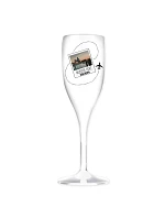 Personalizovaná nerozbitná pohár na prosecco s fotografiou a cestovateľským motívom Personalizovaná nerozbitná pohár na prosecco s fotografiou a cestovateľským motívom