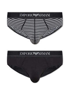 Pánské slipy 2PACK   s proužkem  model 19009203 - Emporio Armani