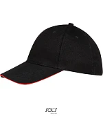 SOL'S 6 panelová baseballová kšiltovka black/red model 22460843 SOL'S 6 panelová baseballová kšiltovka black/red model 22460843