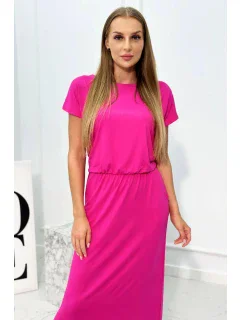Viskózové šaty s kapsami fuchsie