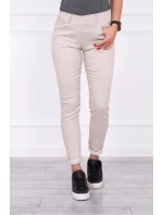 Džínsové nohavice béžovej farby
