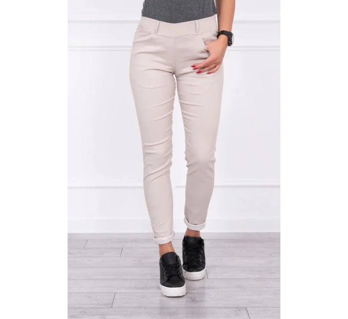 Džínsové nohavice béžovej farby