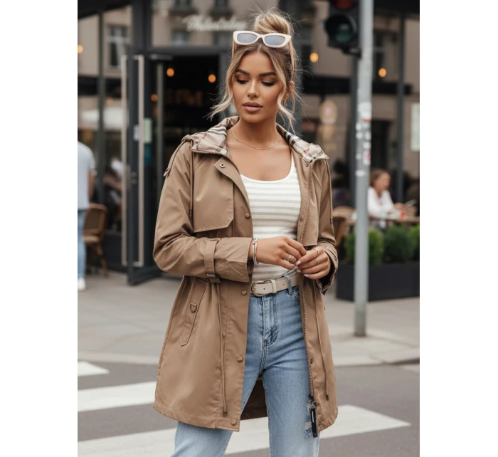 Dámská přechodná bunda parka tmavě béžová Dstreet model 21975166 - FashionStreet