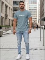 Pánske streetwearové tričko s klasickou potlačou petrol FashionStreet NX5122R Pánske streetwearové tričko s klasickou potlačou petrol FashionStreet NX5122R
