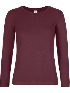 B&C #E190 LSL /women Dámské tričko z těžké bavlny s dl. rukávem model 22496362 burgundy