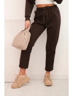 Dámský souprava z viskózy s model 21439226 mikinou a kalhotami hnědý - K-Fashion Dámský souprava z viskózy s model 21439226 mikinou a kalhotami hnědý - K-Fashion