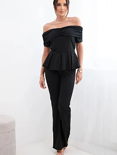 Dámsky bavlnený set s krátkym rukávom a šortkami žltý