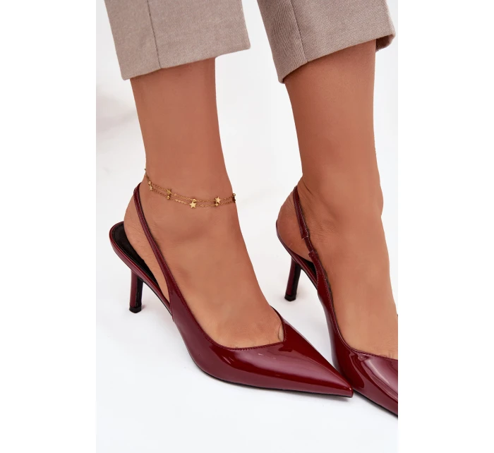 Lakované lodičky na jehlovém podpatku bordó Phelia Lakované lodičky na jehlovém podpatku bordó Phelia