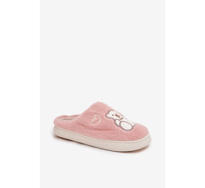 Kožešinové pantofle s růžové model 21772562 - Boto