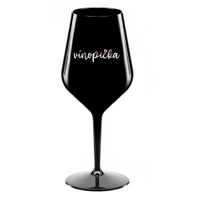 VÍNOPIČKA - černá nerozbitná sklenice na víno 470 ml VÍNOPIČKA - černá nerozbitná sklenice na víno 470 ml