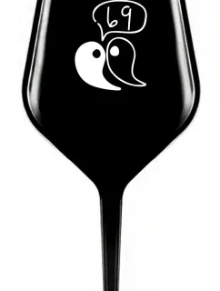 69 - černá nerozbitná sklenice na víno 470 ml