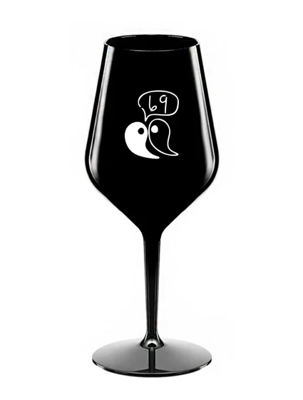 69 - černá nerozbitná sklenice na víno 470 ml