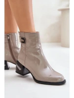 Boty na podpatku model 21722978 šedé Step in style - SWEET SHOES