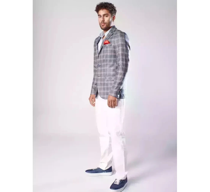 Pánské modré kostkované sako Dstreet model 21963455 - FashionStreet Pánské modré kostkované sako Dstreet model 21963455 - FashionStreet