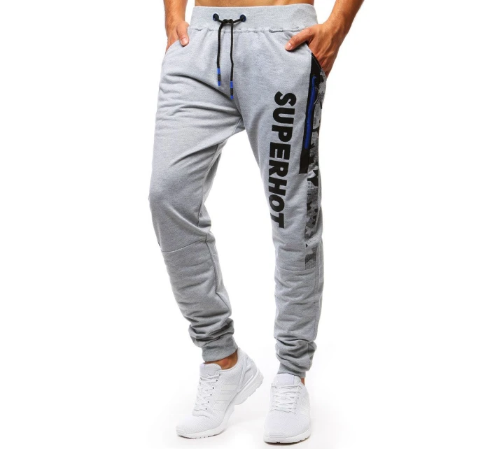 Pánské světle šedé teplákové kalhoty model 21964151 - Dstreet