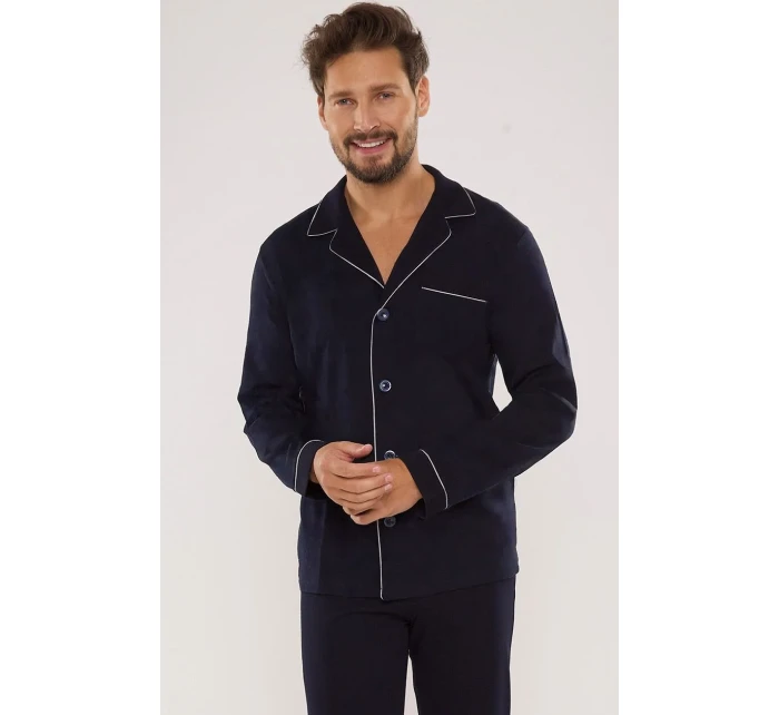 Pánské rozepínací pyžamo 729 model 19713205 dł/r M2XL - De Lafense Pánské rozepínací pyžamo 729 model 19713205 dł/r M2XL - De Lafense