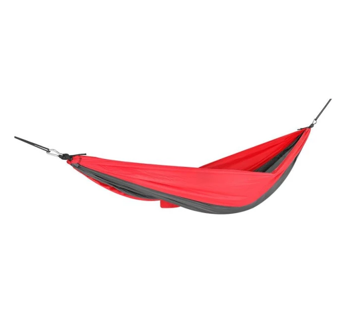 TURISTICKÁ HOJDACIA SIEŤ PRE 2 OSOBY 270X140CM ČIERNA A ČERVENÁ