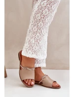 Kožené Pantofle Tmavě Béžové Lewski Shoes model 21682423 - Boto Kožené Pantofle Tmavě Béžové Lewski Shoes model 21682423 - Boto