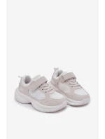 Dětské sportovní boty tenisky na suchý zip bílé model 21700754 - Boto Dětské sportovní boty tenisky na suchý zip bílé model 21700754 - Boto