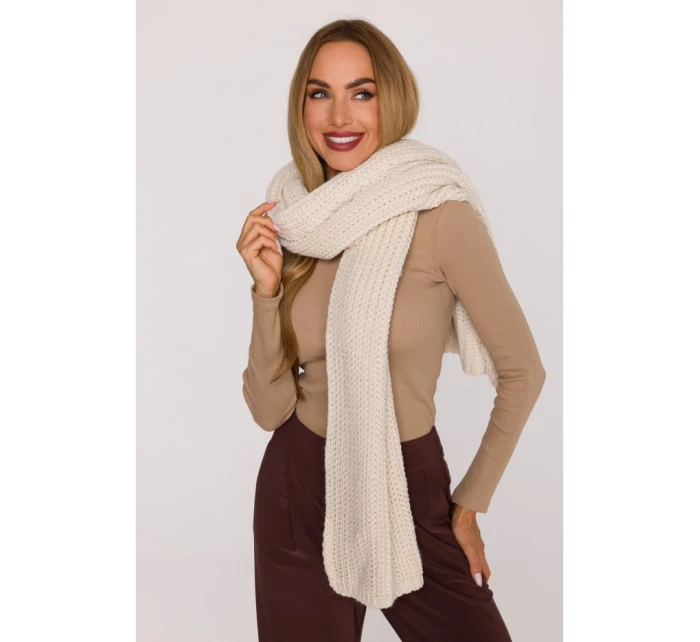 model 21417254 Žebrovaná šála ecru - Moe