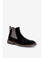 Pánske členkové topánky Chelsea OO174154 Black - Big Star