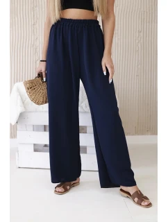 Široké nohavice námornícka modrá