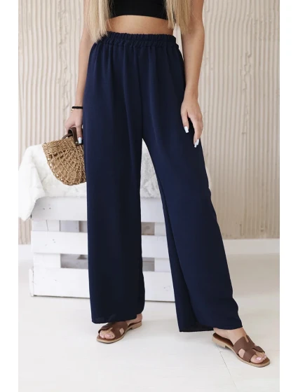 Široké nohavice námornícka modrá