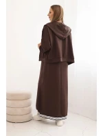 Dámský komplet s viskózou se  a dlouhou hnědý model 21268141 - K-Fashion