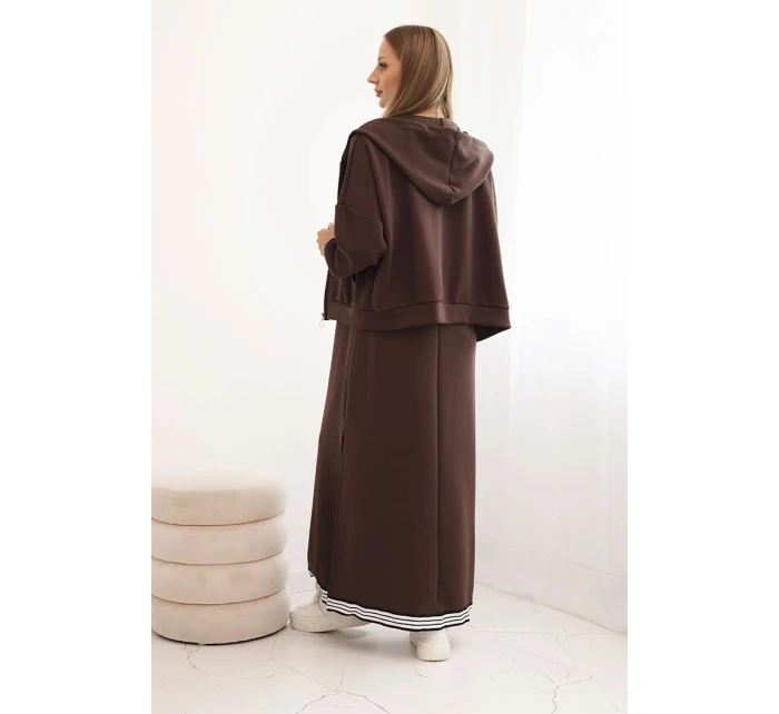 Dámský komplet s viskózou se  a dlouhou hnědý model 21268141 - K-Fashion