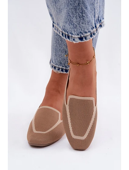 Dámske ploché kožené mokasíny svetlohnedé Selisa