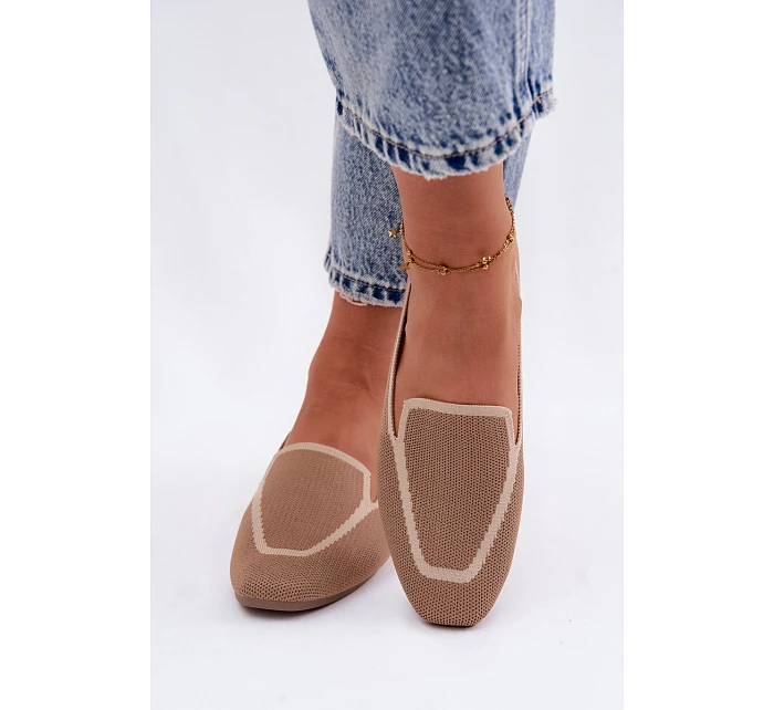 Dámské ploché kožené mokasíny světle hnědé Selisa