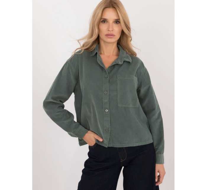 Košeľa D70046M11184A1 tmavozelená